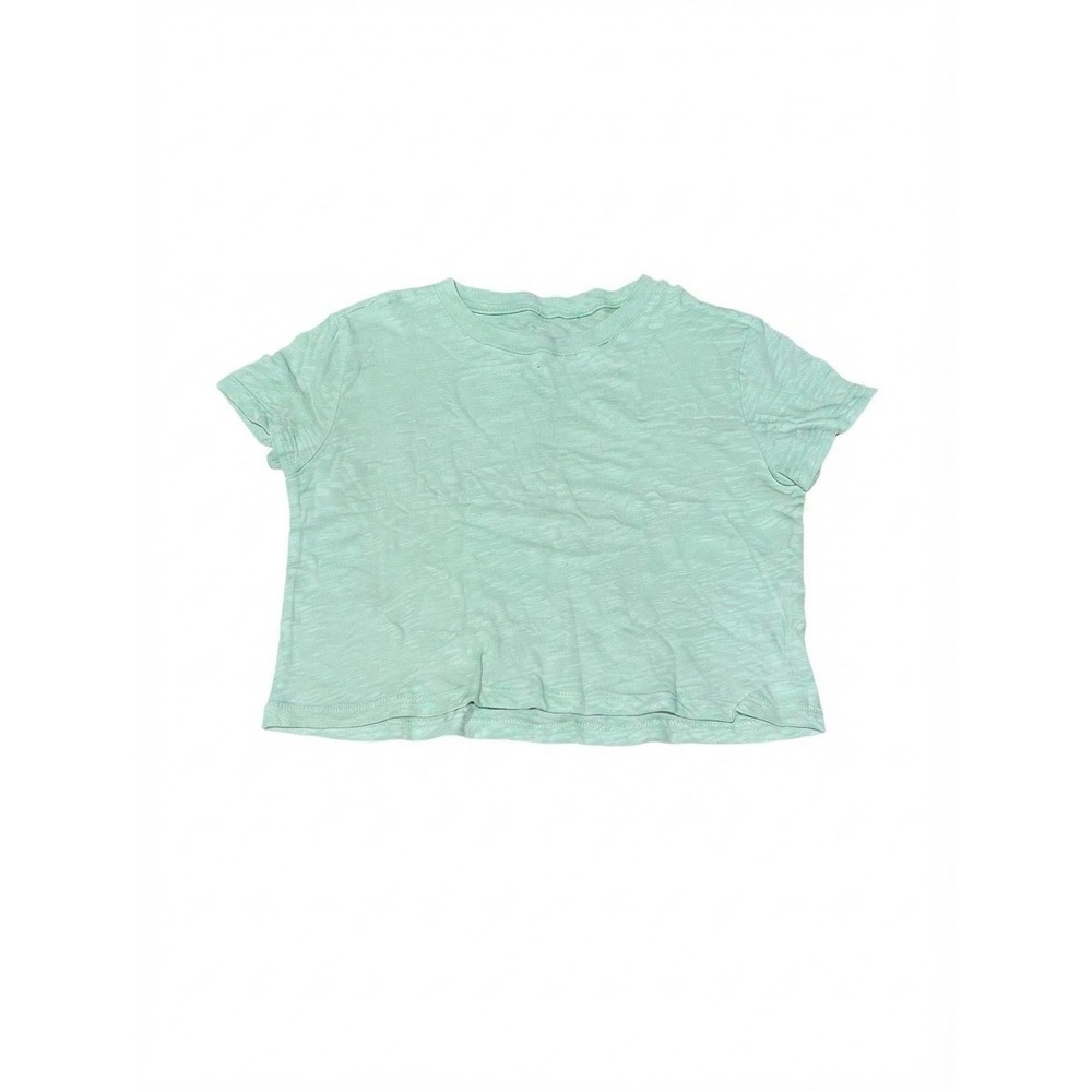 Katie J NYC Crop Top Kids Size Small Mint Green Excellent Slub Cotton Tee